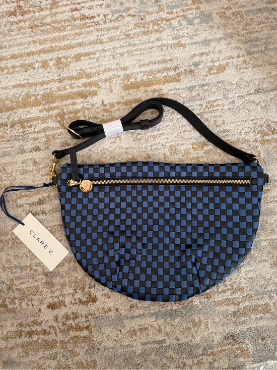Clare V Handbags - Clare V Grande Fanny Blue Woven NWT